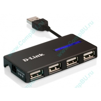 Карманный USB 2.0 концентратор D-Link DUB-104 в Саранске, USB хаб DLink DUB104 (Саранск)